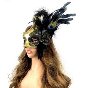 Women Costume Venetian mask Feather Masquerade Party Masks